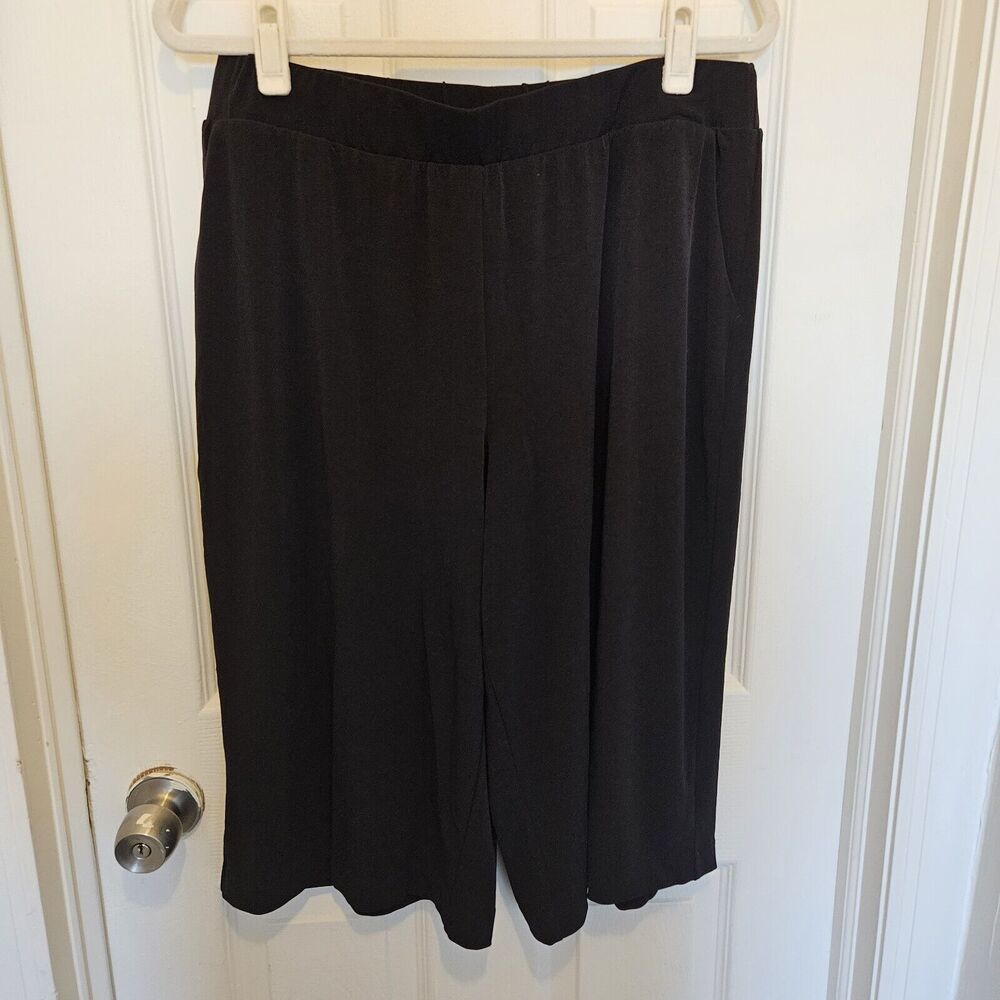 Lane Bryant Knit Wide-leg Capri Black Size 10/12S